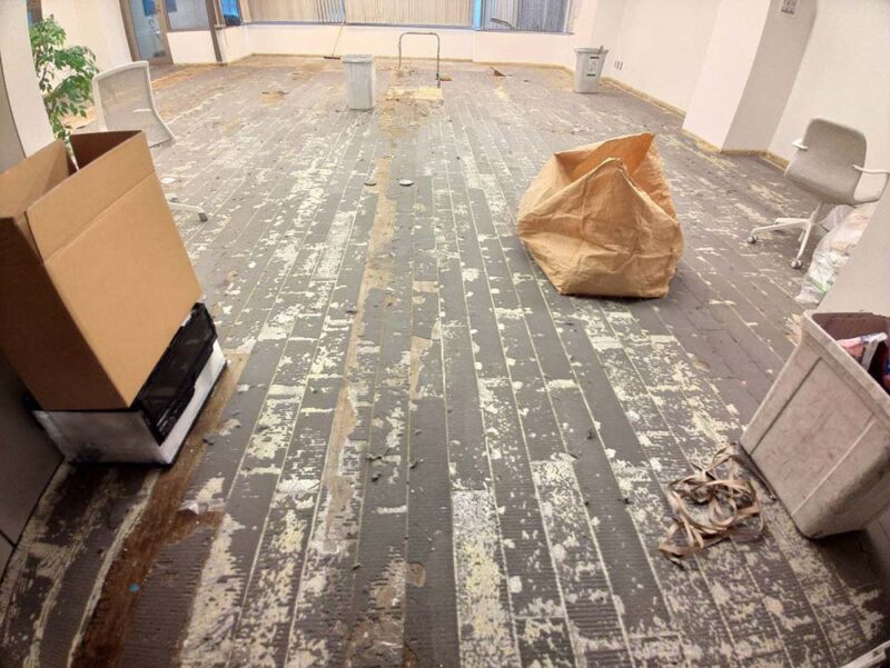 フローリング撤去後の下地残り